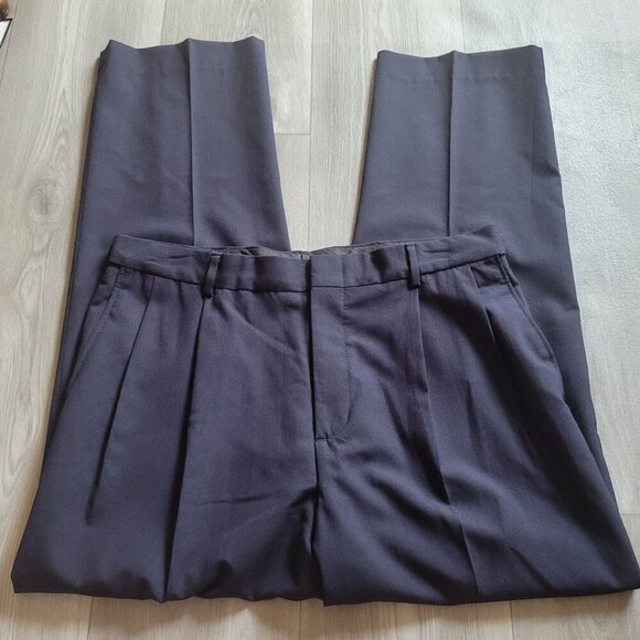 Lands' End Traditional Fit Men's Dress Pants 35" Waist 100% Wool Polyester Linin - Picture 1 of 4